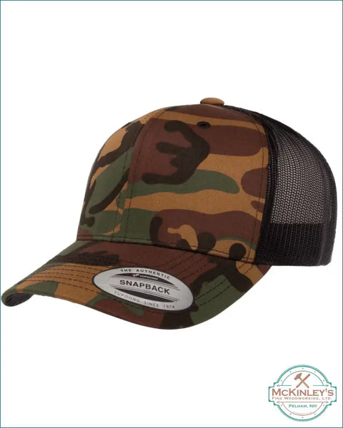 Custom Acrylic Patch Trucker Hats - Camo M81 Woodland