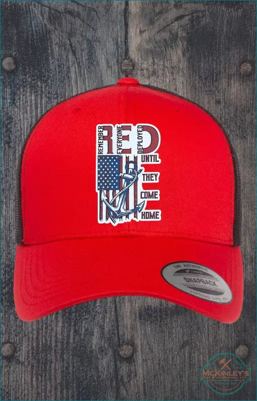 RED Friday Hat - Red with Black Back / Center / Red White &